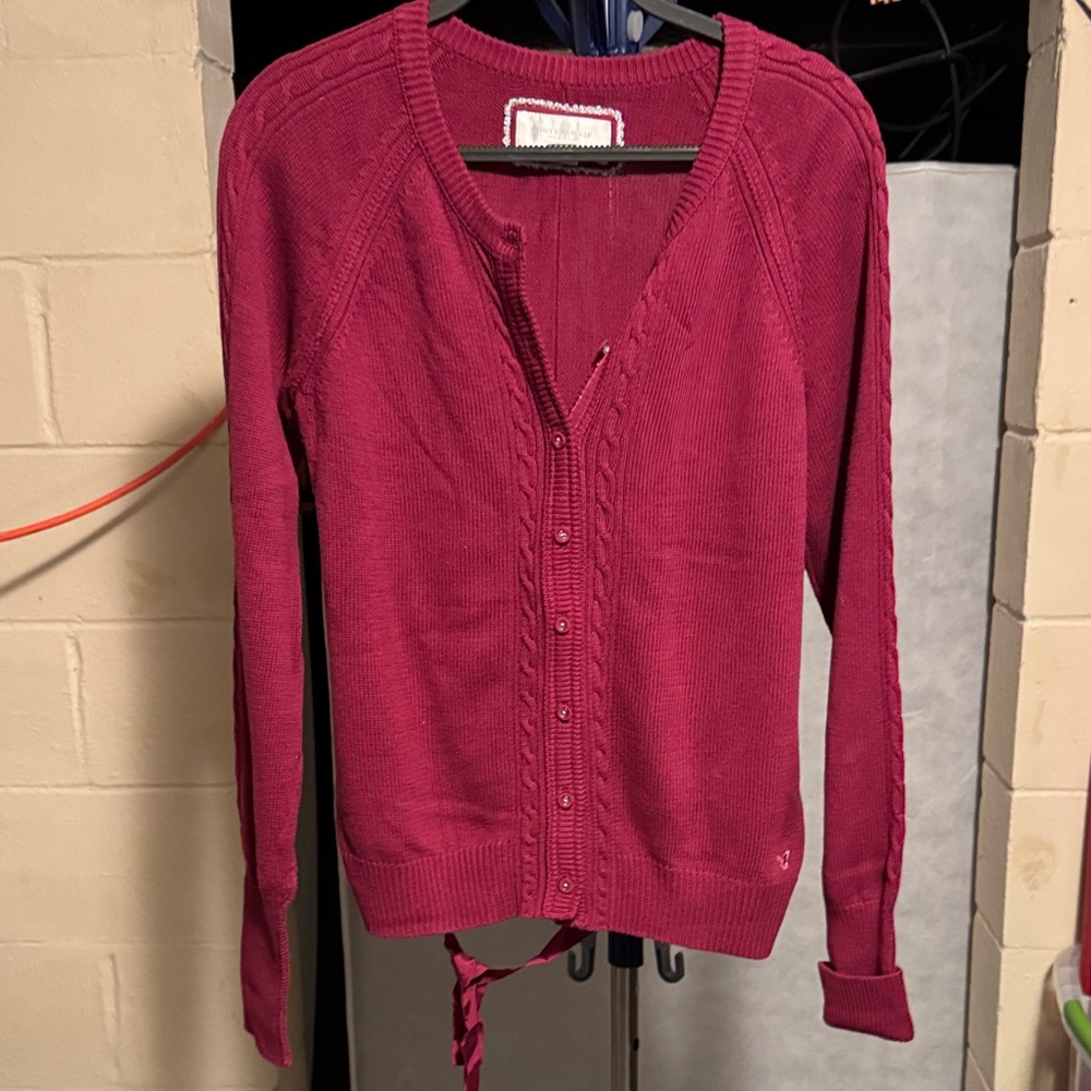 American Eagle Outfitters Burgundy Cardigan